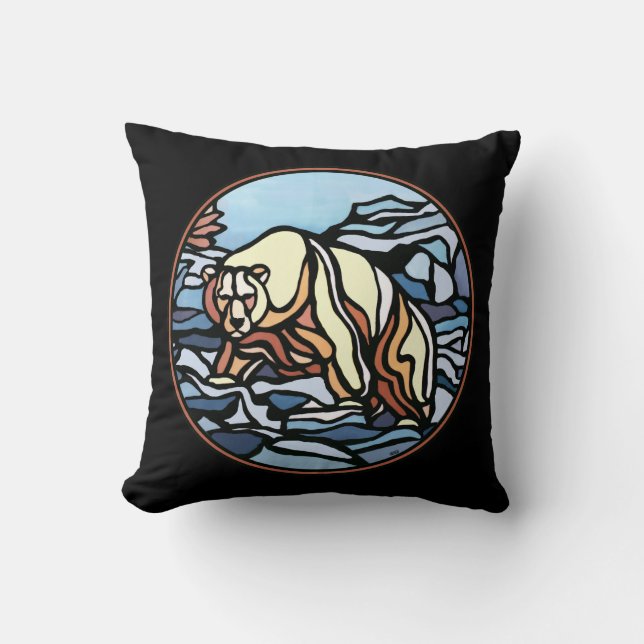 Tribal Bear Art Pillow First Nations Bears Kissen (Vorderseite)