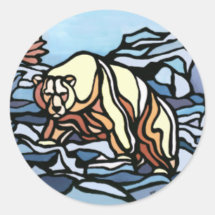 Tribal Bear Art Sticker Erste Nationen Bärengesche