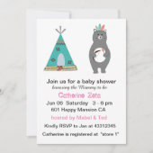 Tribal Bear Baby Showcard Einladung (Vorderseite)
