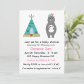 Tribal Bear Baby Showcard Einladung (Stehend Vorderseite)