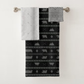 Tribal Bear Black and Gray Badhandtuch Set (Insitu)