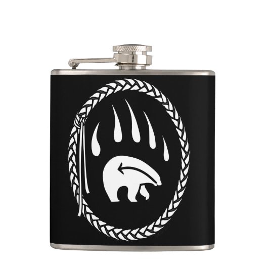 Tribal Bear Flask Custom Bär Claw Art Drink Flasch Flachmann (Vorderseite)