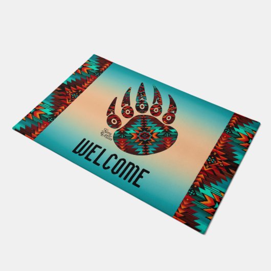 Tribal Bear Paw Doormat Fußmatte (Schrägansicht)