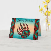 Tribal Bear Paw Faltenkarte Karte (Gelbe Blume)