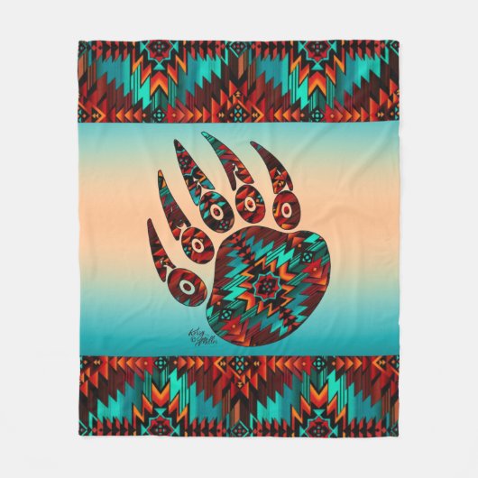 Tribal Bear Paw Fleece Blanket (Vorderseite)