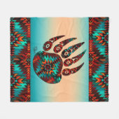 Tribal Bear Paw Fleece Blanket (Vorderseite (Horizontal))