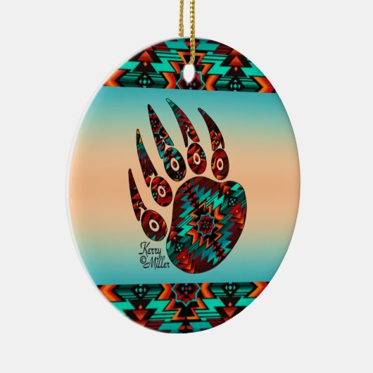 Tribal Bear Paw Keramik Ornament (Rechts)