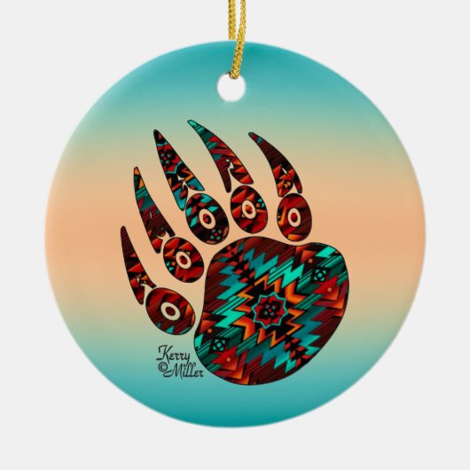 Tribal Bear Paw Keramik Ornament (Vorne)