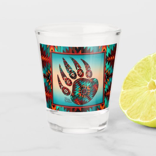 Tribal Bear Paw Shot Glass Schnapsglas (Vorderseite)