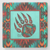 Tribal Bear Paw Stone Untersetzer (Vorderseite)