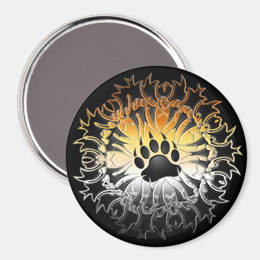 Tribal Bear Pride Paw Magnet (Vorderseite/Rückseite)
