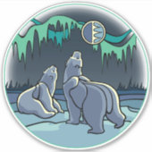 Tribal Bear Stickers Aurora Polar Bear Art Decks Aufkleber (Vorderseite)