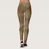 Tribal Beige Braun Minimales Muster Leggings (Rückseite)