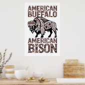 Tribal Bison Design Poster (Küche)