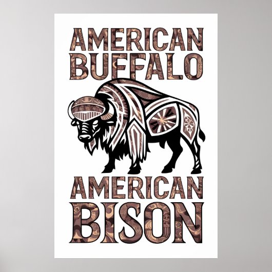Tribal Bison Design Poster (Vorne)