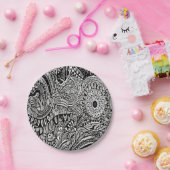 tribal black and white pappteller (Party)