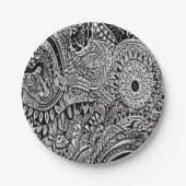 tribal black and white pappteller (Vorderseite)