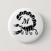 Tribal Black Scorpion Monogram Button (Vorderseite)