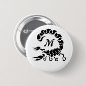 Tribal Black Scorpion Monogram Button (Vorne & Hinten)