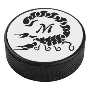Tribal Black Scorpion Monogram Eishockey Puck