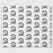 Tribal Black Scorpion Monogram Geschenkpapier (Flach)