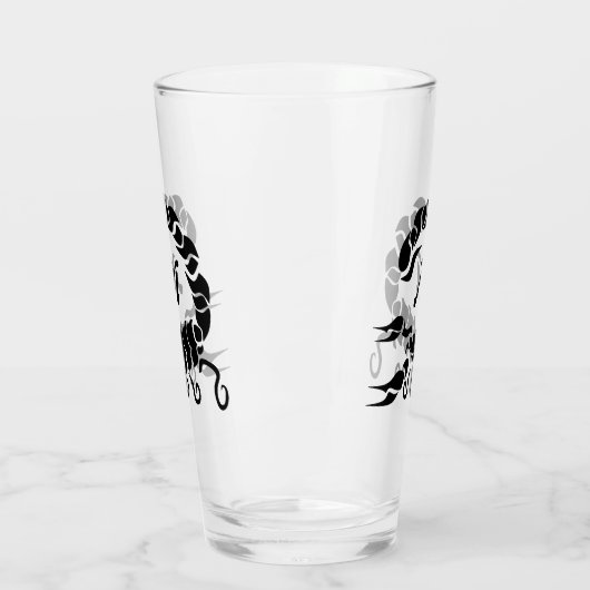 Tribal Black Scorpion Monogram Glas (Links)