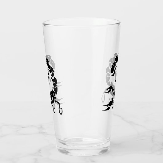 Tribal Black Scorpion Monogram Glas (Rechts)