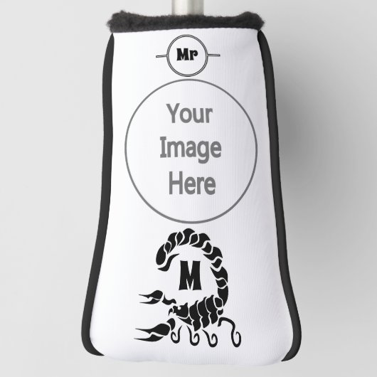 Tribal Black Scorpion Monogram Golf Headcover (Rotieren 90)