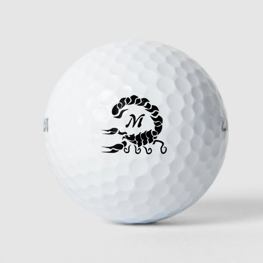 Tribal Black Scorpion Monogram Golfball (Vorderseite)