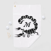 Tribal Black Scorpion Monogram Golfhandtuch (Insitu)