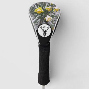 Tribal Black Stag Silhouette Monogramm w Foto Golf Headcover