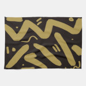 Tribal Black und Gold Geschirrtuch (Horizontal)