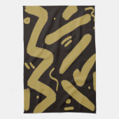Tribal Black und Gold Geschirrtuch (Vertikal)