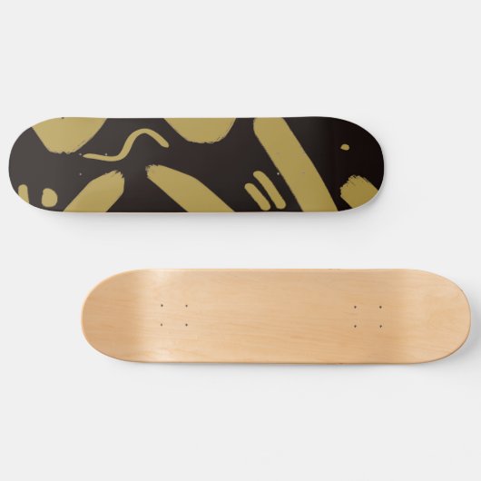 Tribal Black und Gold Skateboard (Horizontal)