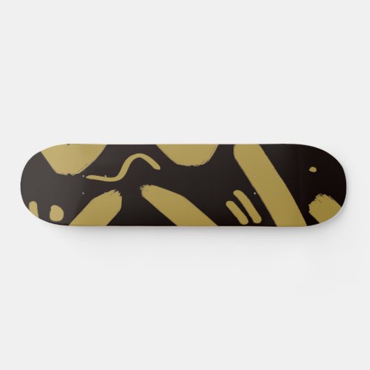 Tribal Black und Gold Skateboard (Horizontal)