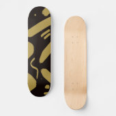 Tribal Black und Gold Skateboard (Vorderseite)