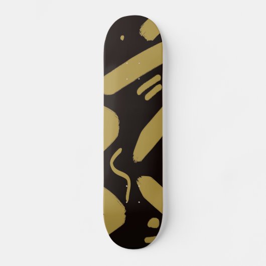 Tribal Black und Gold Skateboard (Vorderseite)
