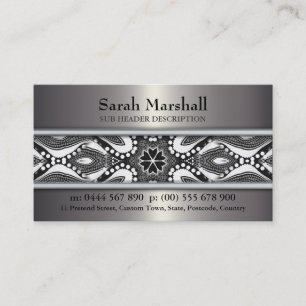 Tribal Black+White & Metallic mit Logo Business Ca Visitenkarte