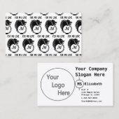 Tribal Black Wolf Head Silhouette Laurel Monogram Visitenkarte (Vorne/Hinten)