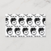 Tribal Black Wolf Head Silhouette Laurel Monogram Visitenkarte (Vorderseite)