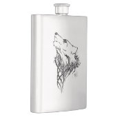 Tribal Black Wolf Howl Flachmann (Rechts)