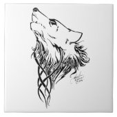 Tribal Black Wolf Howl Fliese (Vorderseite)