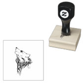 Tribal Black Wolf Howl Gummistempel (Stempel)
