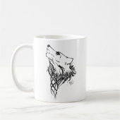 Tribal Black Wolf Howl Kaffeetasse (Links)