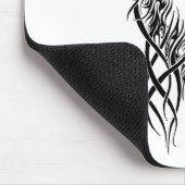 Tribal Black Wolf Howl Mousepad (Ecke)