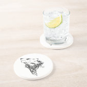 Tribal Black Wolf Howl Sandstein Untersetzer (Seite)