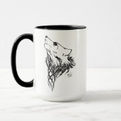 Tribal Black Wolf Howl Tasse (Links)