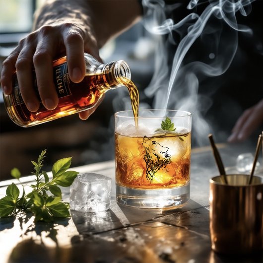 Tribal Black Wolf Howl Whiskyglas