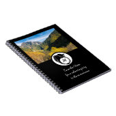 Tribal Black Wolf Silhouette Laurel Monogram Foto Notizblock (Rechte Seite)