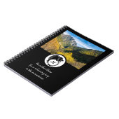 Tribal Black Wolf Silhouette Laurel Monogram Foto Notizblock (Linke Seite)